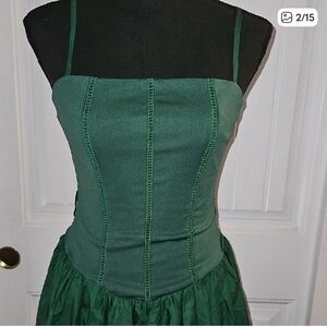 NWT Commense Serendipity Emerald Green Dress With Adjustable Straps